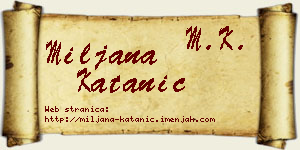 Miljana Katanić vizit kartica